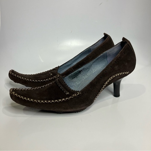 Indigo by Clarks brown suede pointed toe heels dancing shoes size 9 - Picture 3 of 7